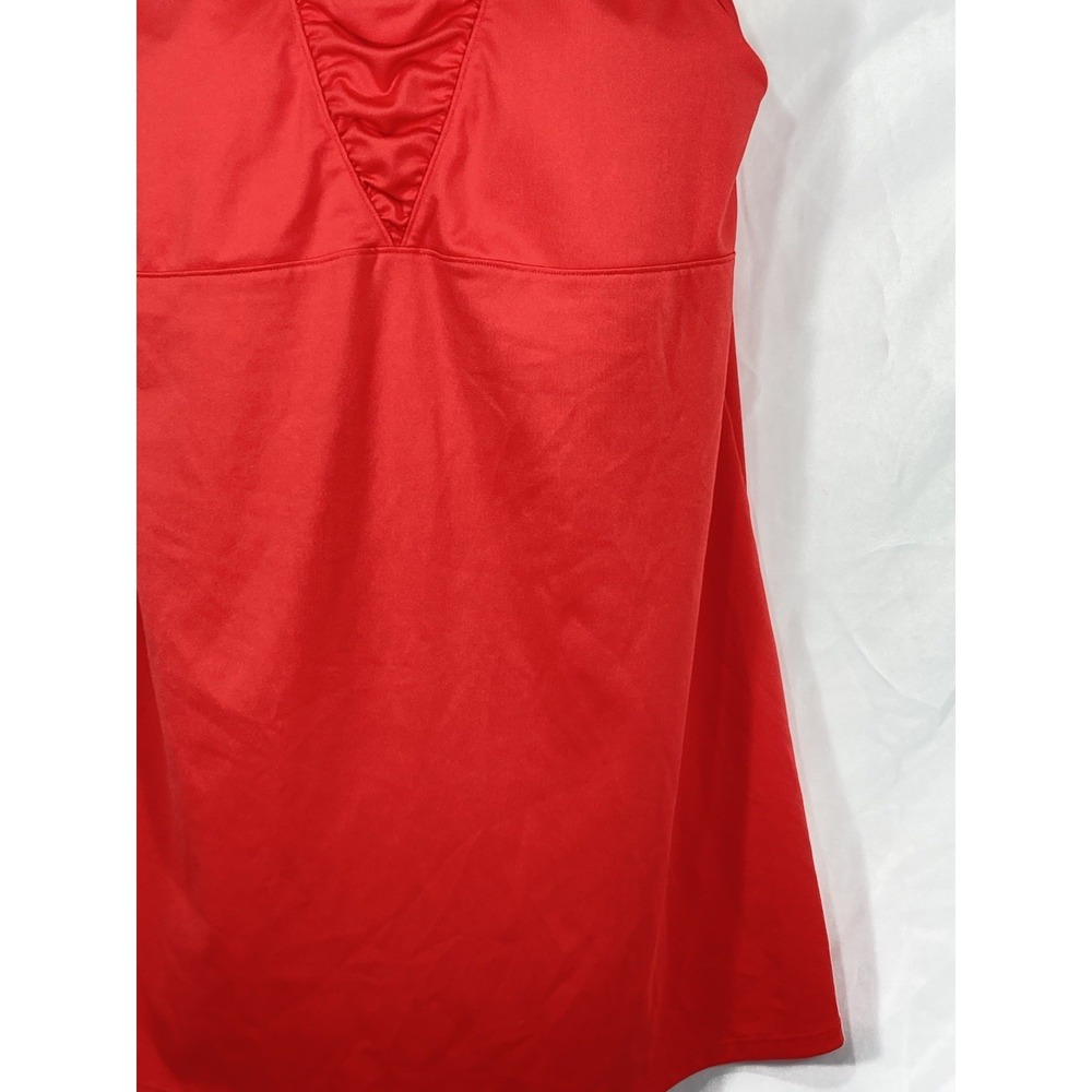 Athleta Side Ruched Racerback Tank Top, Built In Bra, Red Women's Size 38B Gym - Picture 5 of 16